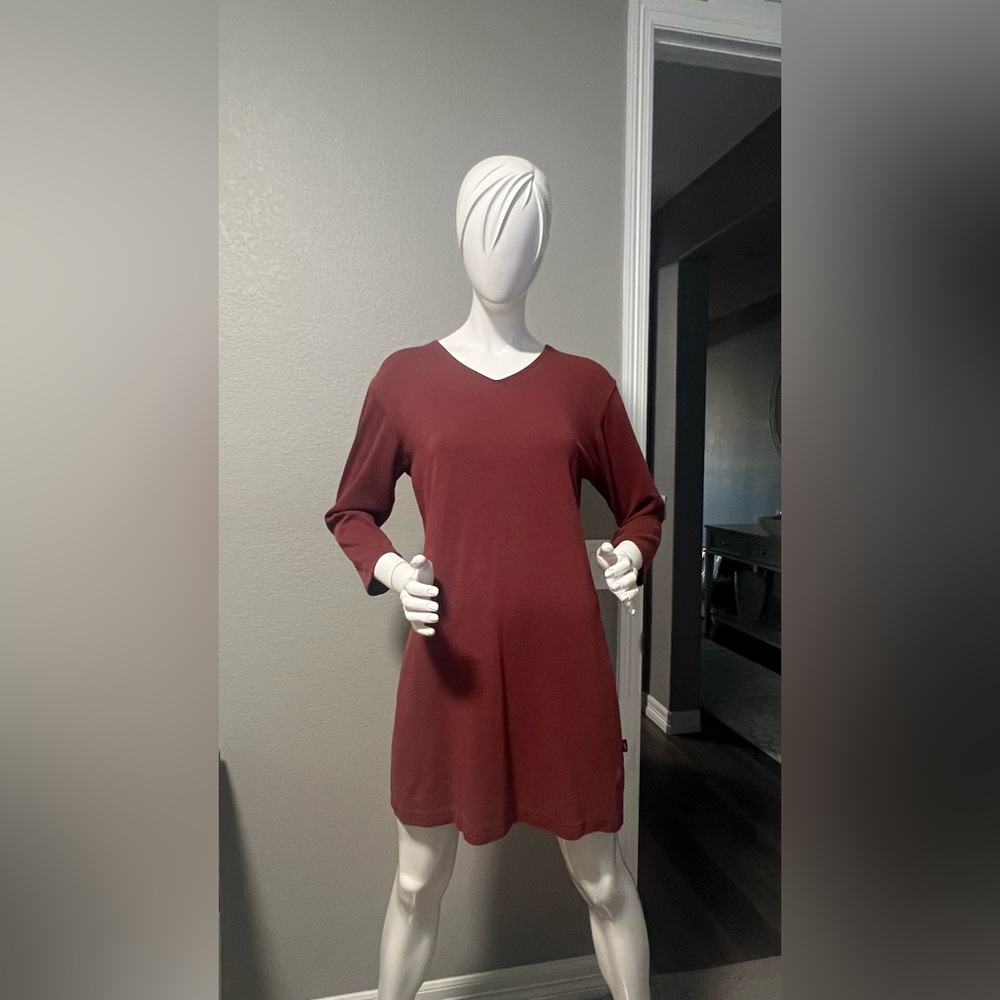 Horny Toad Rust Red V Neck Dress Size M
